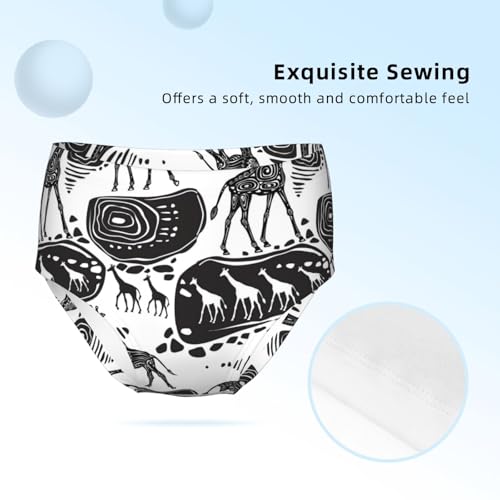 Giraffes And Ethnic Motifs Girls' Underwear Soft Cotton Little Girls Panties Comfort Briefs3