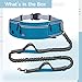 Tressify Anti-Shock Hands Free Dog Leash with Bungee, Multifunctional Waist Bag, Reflective, Adjustable for Jogging, Walking, Hiking, in Blue