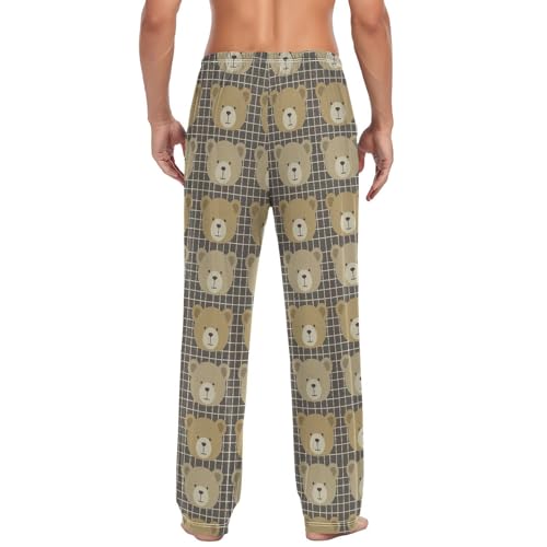 Panda Faces Men's Pajama Pants Soft Lounge Lightweight with Drawstring and Pockets2
