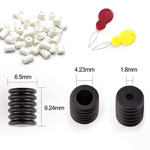 Nebywold 100 Pcs Cord Locks Silicone Toggles For Drawstrings, Adjustable Lanyard Buckle Barrel Connectors, Elastic Cord Adjuster Non Slip Stopper Accessories With 2 Threaders (Pink) #TOP1