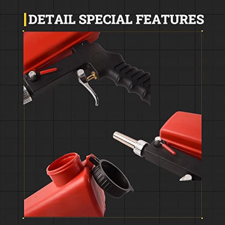 Doppy Air Sandblasting Gun, 1/4 Sandblasting Gun Spray Tool,Sandblaster Gun Gravity, Nozzle Diameter 11MM, for Air Compressor,Remove Paint, Stains, Rust & Clean Surfaces