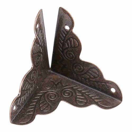 Image of Zerodis 12pcs Vintage Metal Three Sides Corner Decorative Protectors Iron Cover Guard with Screws for Jewelry Gift Box Picture Frame(Bronze)