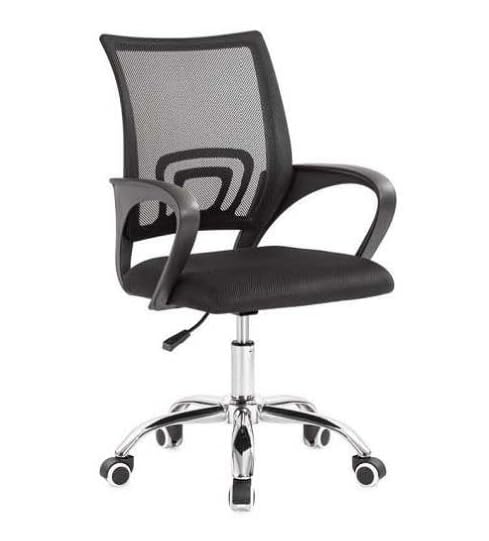 DUPI Silla Oficina Escritorio Riga | Respaldo Ergonómico de Malla | Giratoria 360º con Altura Ajustable | Reposabrazos Cómodos | Estructura de Acero, Negro, Normal, Metal