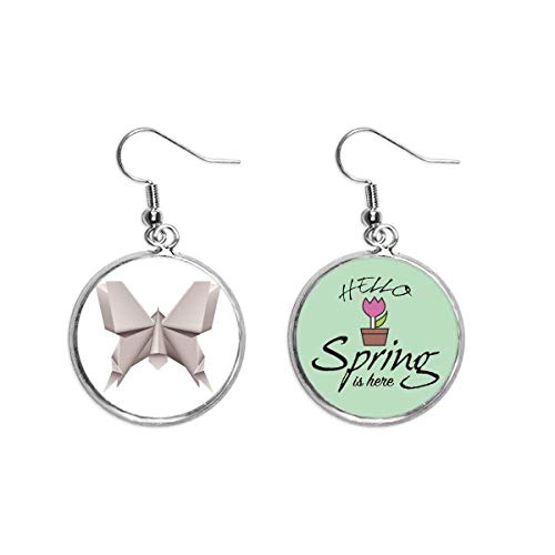 Pendientes de mariposa origami joyas con patrón geométrico abstracto colgante