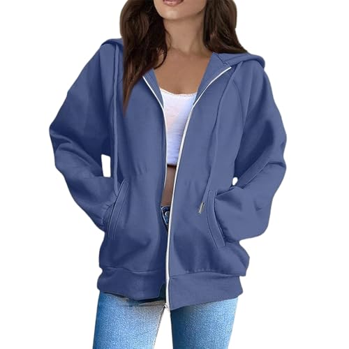 Sweat-Shirt Chaud Pull Femme Hiver, Sweat Femme Capuche Zippé Grande Taille Automne Sweatshirt Couleur Unie Sport Casual 2025 Sweats Pas Cher avec...