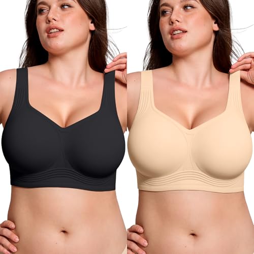 Image of ProKloud Jelly Bras for Women No Underwire Wireless Bra with Support and Lift Full Coverage Plus Size Comfy Seamless Bra