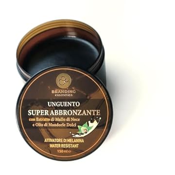 BRANDING COSMETICA Unguento Super Abbronzante Attivatore Di Melanina indicato sia per il sole sia per le lampade Con Dischetto Salva Prodotto 150 ml