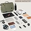 ESTARER Laptoptasche 17 Zoll Umhängetasche Canvas für Arbeit Uni, Armeegrün #1