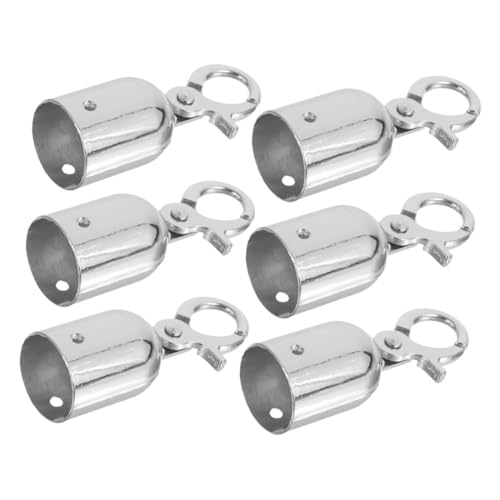 IWOWHERO 6 Pack Metal Rope End Stopper Hooks Cord Locks for Rope End Cap Sturdy Snap Hooks Swivel