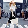 AfitLulu Large Tote Bag Ladies Handbags with Zipper and Bow Decoration, Waterproof Faux Leather Shoulder Handbag for Women, Womens Totes for Shopping, Traveling, Dating (White) #1