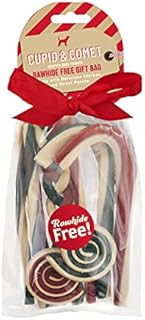 Rosewood Cupid and Comet Rawhide Free Festive Dog Treats, Bumper Gift Bag, 280g