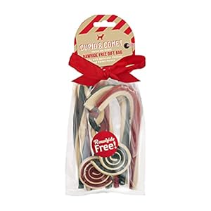 Rosewood Cupid and Comet Rawhide Free Festive Dog Treats, Bumper Gift Bag, 280g