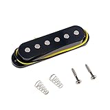 Musiclily 52mm Bobina Simple Pastilla del Puente para Guitarra eléctrica Estilo Strat, Negro