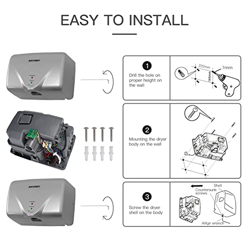 Anydry 2803K Mini Händetrockner – Automatischer elektrischer Händetrockner