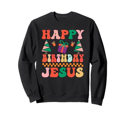 Image of Happy Birthday Jesus Christian Christmas Religious Women's Sweatshirt