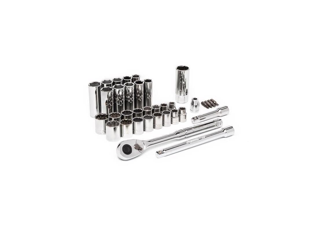 Socket Wrench Set, 3/8 in. Dr, 30 pc