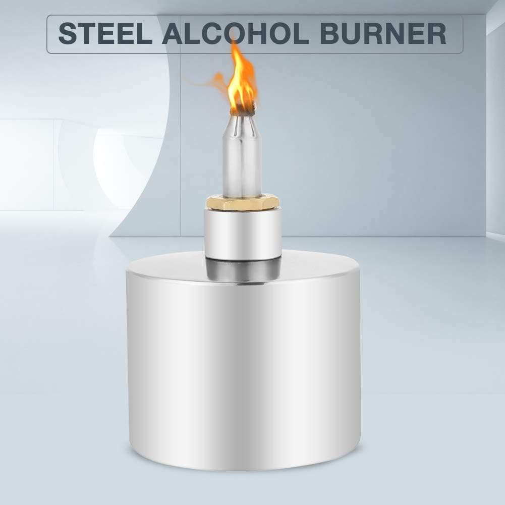 Lámpara con Alcohol en Acero Inoxidable, 200 ml Mechero Bunsen de Alcohol de Quemar de Laboratorio, Pequeño Clásico Quemador de Lámpara de Alcohol con Mecha para Laboratorio Bioquímica (sin alcohol)