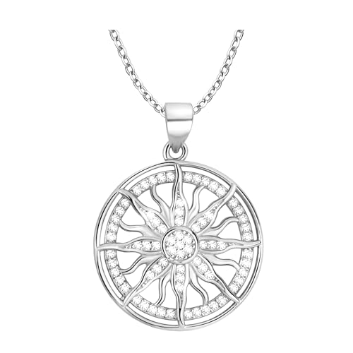 Collier cercle solaire en argent 925 Sofia Milani avec oxyde de zirconium