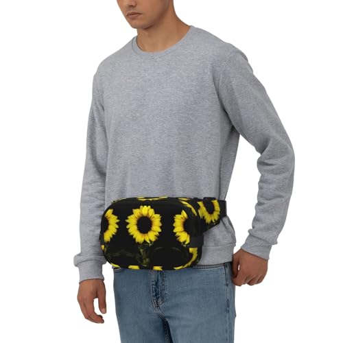 Sac banane imprimé tournesol à sangle ajustable grand volume mixte - 7
