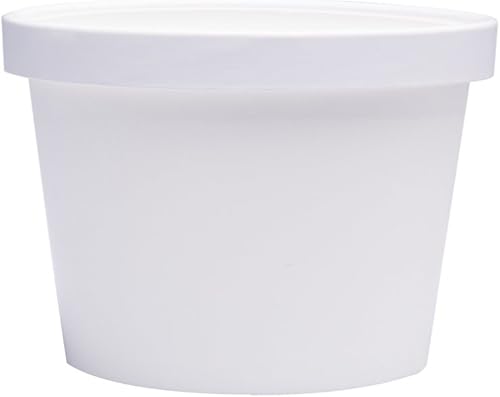 Miniatura 3 de Vasos de helado de papel con tapas, tazas de sopa calientefría (blanco, 40, 12 oz)