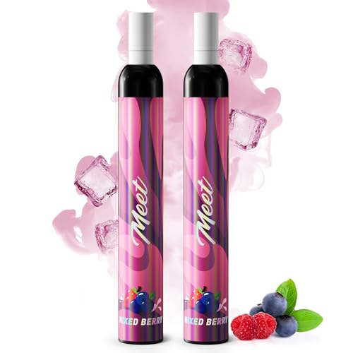 電子タバコ 使い捨て VAPE シーシャ 2本 4000回使用可能 紙フィルター付き 爆煙 水蒸気タバコ 持ち運び ベイプ 禁煙グッズ ニコチン無し MEET ミックスベリー