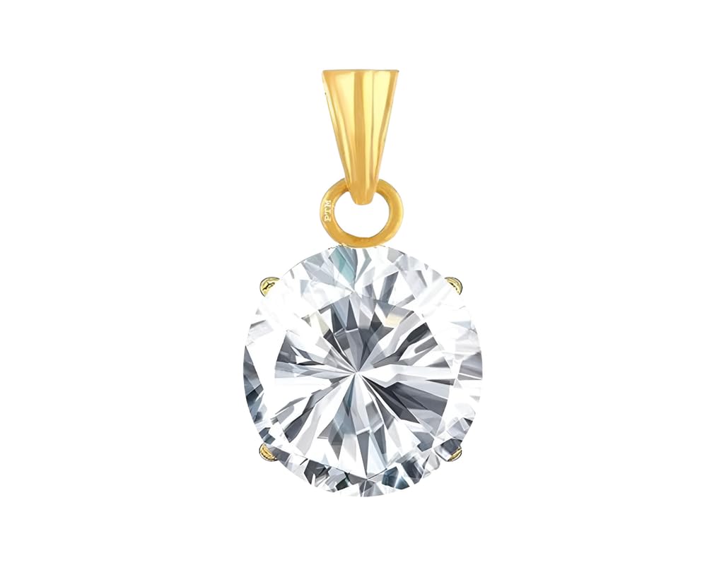 ptm American Diamond/Zircon 3.25 Ratti to 10.25 Ratti or 3 Carat to 9.5 Carat Astrological Certified Gemstone Panchdhatu/5 Metals 22k Gold Plated Pendant for Men & Women -nfba2-picture-42