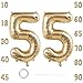 GoldRock XXL Luftballon 55 Geburtstag Deko Weißgold, 40 Zoll Ballon Deko 55 Geburtstag Frau Mann, Zahlen Luftballons Geburtstage 55,Geburtstagsdeko 55 Jahre,Folienballon 55 für Jubiläum,55 Luftballon