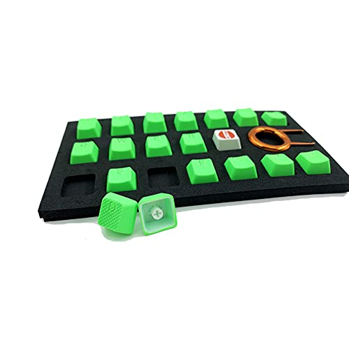 Rubber Double Shot Backlit Gaming Keycaps Set - For Cherry Mx Mechanical Keyboards Compatible Oem Include Key Puller (Neon Green) #TOP4
