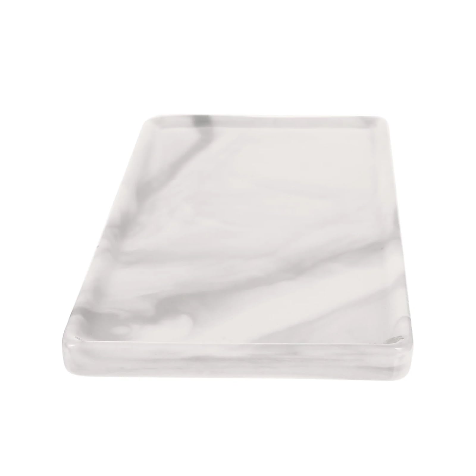 Grey Stone Ceramic Tray Bathroom Vanity Desktop Storage Plate Tabletop Dish Holder Home(Grey)