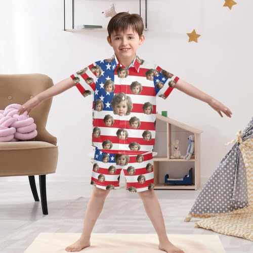 Image of 3T Toddler Boy Shorts Set Teal Hawaiian Button Down Shirts Summer Outfits for Little Boy