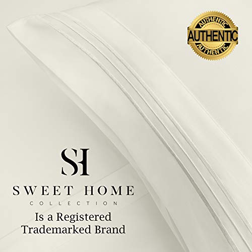 1500 Supreme Collection Queen Sheet Sets Ivory - Luxury Hotel Bed Sheets And Pillowcase Set For Queen Mattress - Extra Soft, Elastic Corner Straps, Deep Pocket Sheets, Queen Ivory #TOP3