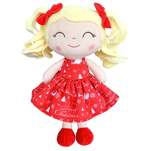 Gloveleya Doll Baby Dolls Soft Rag Doll Baby Christmas Doll Girl Gifts Curly Spring Girl - Christmas Girl（Limited Amount 9Inches #TOP16