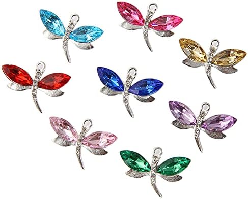 JIHUOO 20 Pcs Alloy Dragonfly Charms Mixed Color Insect Charms Pendants Jewelry Making Accessories for Necklace Bracelet Crafting