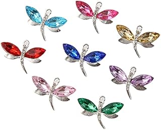JIHUOO 20 Pcs Alloy Dragonfly Charms Mixed Color Insect Charms Pendants Jewelry Making Accessories for Necklace Bracelet Crafting
