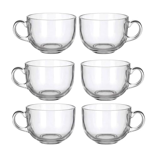 Image of 150ml Glass Tea Coffee Cups Set of 6 | Transparent Round Glass Cups with Handle | Small Chai Cups for Tea, Coffee, Milk | Durable Heat Resistant Glassware for Home & Kitchen