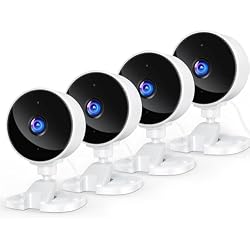 YOTON Indoor Security Camera for Baby Monitor, Home & Pets, 2.4GHz WiFi with Motion Detection, Night Vision, 2-Way Audio, Works with Alexa & Google Home, Local Storage or Optional Cloud, WS01(4-Pack)