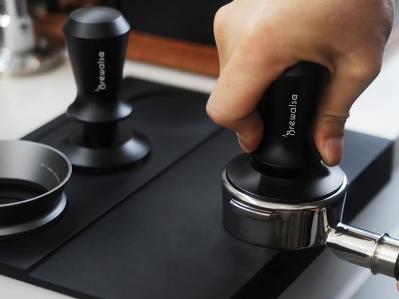 Image of 58mm Espresso Tamper Spring Loaded, Premium Barista Tools Coffee Tamper, Stainless Steel Base Tamper Compatible with 58mm Espresso Machine Rancilio, Gaggia, E61 series Bottomless Portafilter