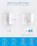 2 Pack 6-Outlet Wall Surge Protector, Multi Plug Outlet Extender, Outlet Wall Mount Adapter with 2 USB Charging Ports 2.4 A, 490 Joules for Home, School, Office