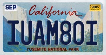 OPO 10 - USA CAR LICENSE PLATE - 30x15 cms metal replica: CALIFORNIA YOSEMITE NATIONAL PARK (C05)