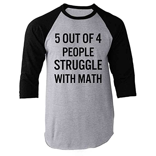 Pop Threads 5 Out of 4 People Struggle with Math Funny Retro Graphic Tee T-Shirt for Men