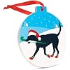 ChalkTalkSPORTS Field Hockey Round Ceramic Ornament | Fabo The Field Hockey Dog