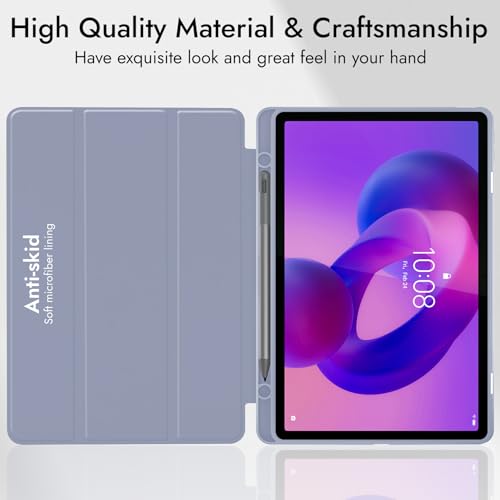 Image of Robustrion Case Cover for Lenovo Idea Tab Cover 11 inch with [Pencil Holder], Trifold Flip Cover Case for Lenovo Idea Tab Cover 11 inch [Auto Sleep Wake Support] - Lavender
