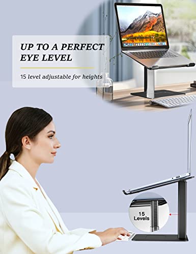 DEEDRR-Laptop-Stand-for-Desk-Ergonomic-Sitting-and-Standing-Laptop-Riser-for-Notebook-MacBook-11-17-InchesDJ-Laptop-Stand-Adjustable-Height-from-7-15-Inches-AluminumBlack