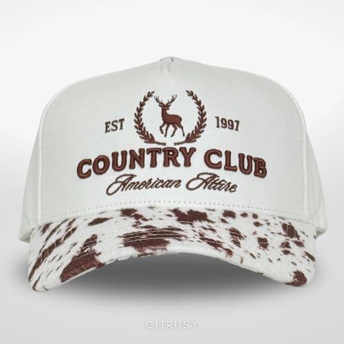 Image of Vintage Western Trucker Hat | Men & Women | Country Cute Caps for Cowgirls Cowboys | Camo Denim Embroidered Cotton | Snapback