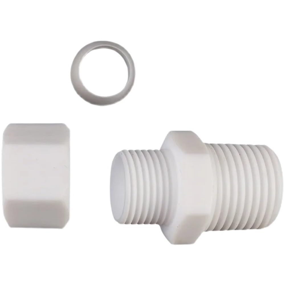 1 Stück BSPT NPT-Außengewinde PTFE-Einzelhülse Wasserleitungszubehör, Rohrverbinder-Kompressionsverschraubung(1/2 BSPT- 25.4mm)