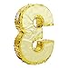 Juvale Gold Foil Number 3 Pinata - 11.1 x 2.9 x 16.1 in Gold Paper Style 3 - Spacious Interior for Candy & Toys - Hangable Party Decoration - For 3rd Birthday Decorations