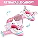 Swimbobo Toddler Pool Float Inflatable Car Baby Swim Float with Adjustable Sun Canopy and Safety Seat Pool Toys for Kids 3+ Years Old(Pink Airplane)