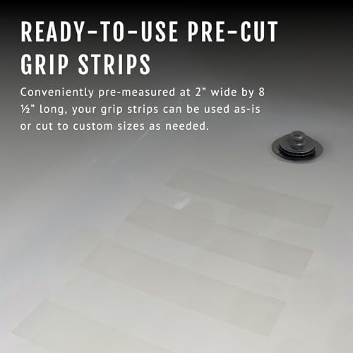 Non-Abrasive Grip Tape Strips by CatTongue - Heavy Duty Waterproof Non Slip Strips for Indoor & Outdoor Use - Thousands of Grippy Uses: Furniture, Bathtubs, Frames, Gaming and More! (Clear)