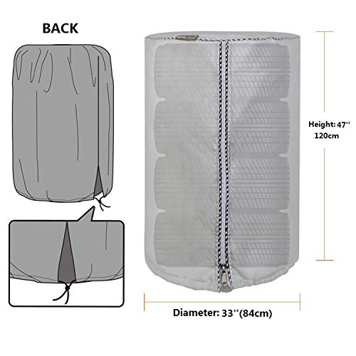Mr.You Large Tire Cover,Tire Storage Bag & Seasonal Tire Cover,Waterproof Dust-Proof (Diameter 32-inch,Silver Coated) - Thumbnail 7
