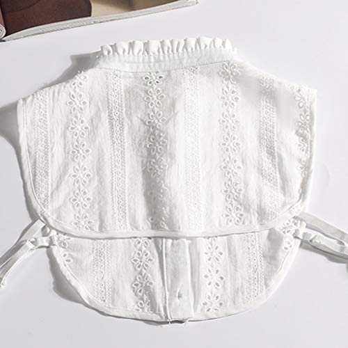 Donne Collare di Pizzo Colore Puro Staccabile